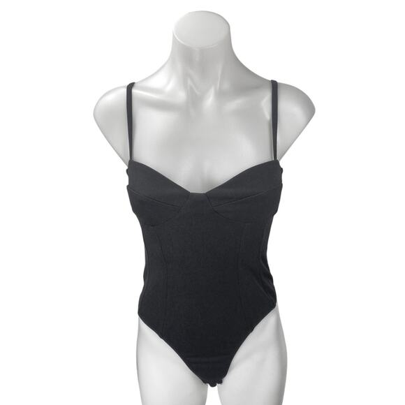 Princess Polly Black Sleeveless Corset Bustier Cami Tank Bodysuit Top Size 2 - Picture 1 of 4